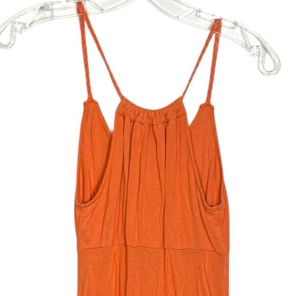 Y2K Mudd Crochet Orange Cream Sleeveless Racerback V-Neck Summer Dress Sz Medium - Picture 4 of 10